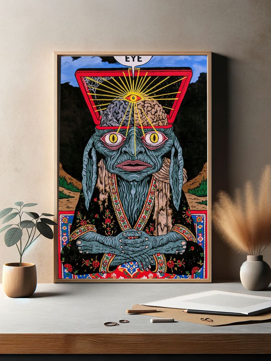 Open Your Eye Surreal Illustration Poster. — room view 2