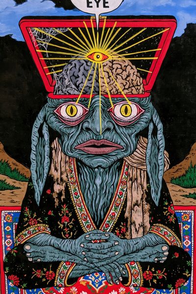 Open Your Eye Surreal Illustration Poster.