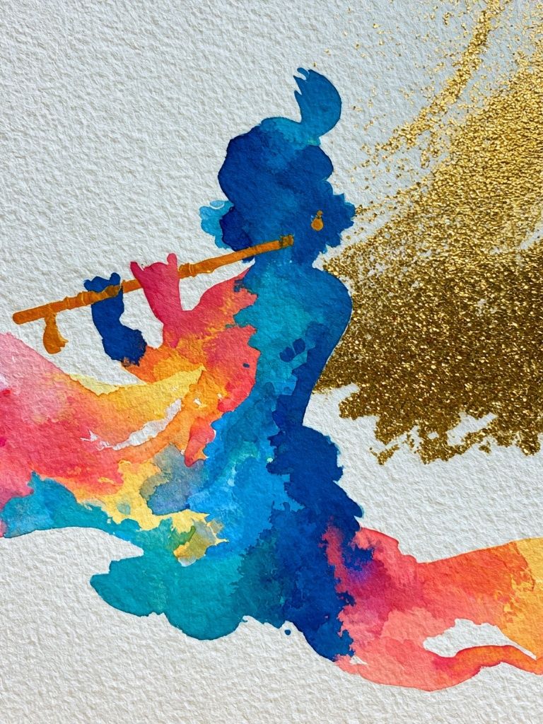 Colorful Flute Player Abstract Poster. poster — illustration art