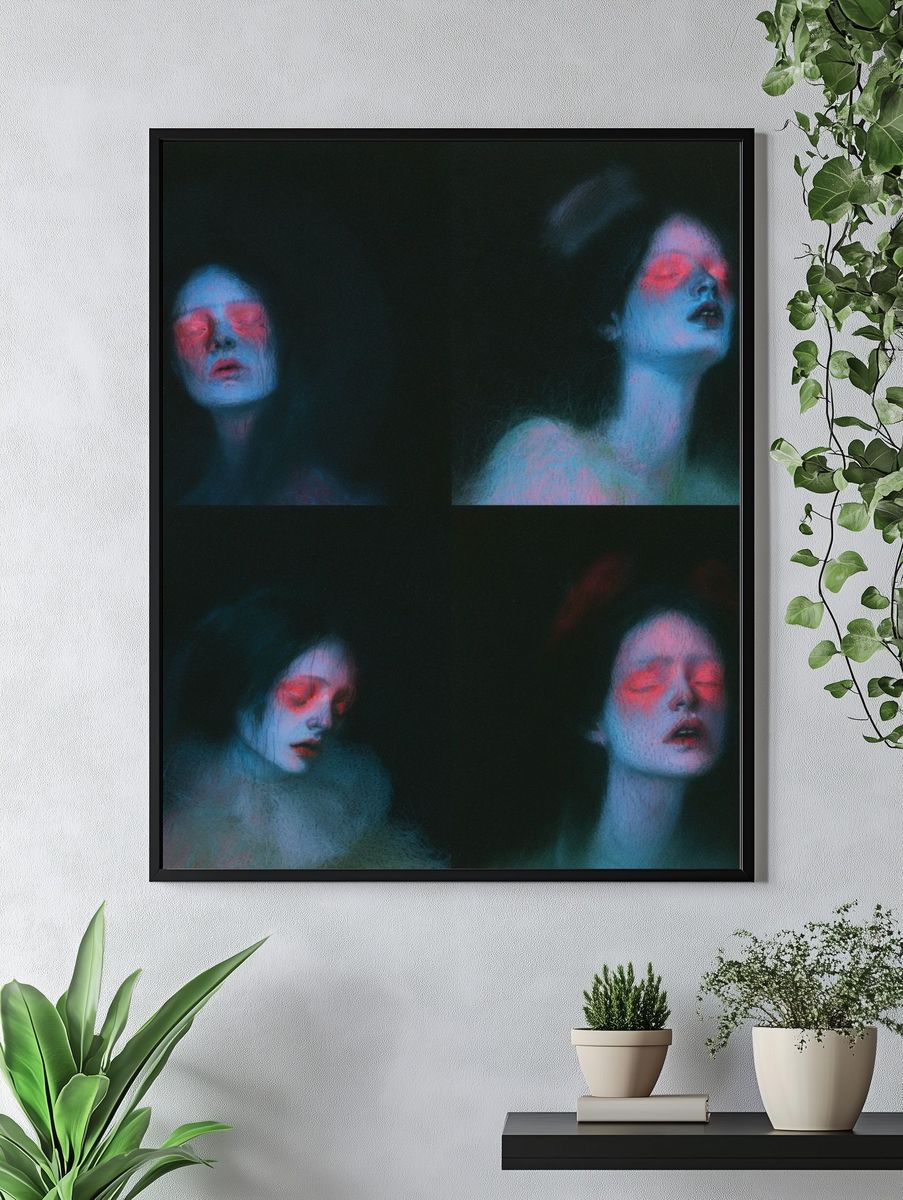Dreamlike Portrait Collage Print. — room view 4