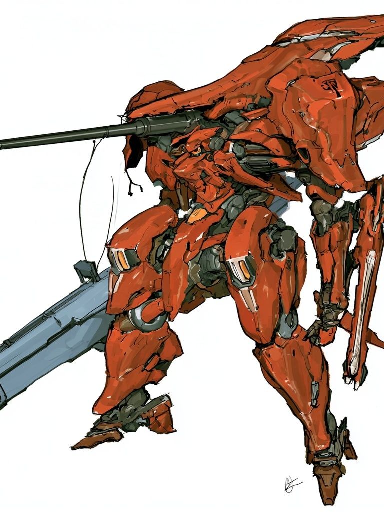 Mecha Warrior Digital Art Poster. poster — illustration art