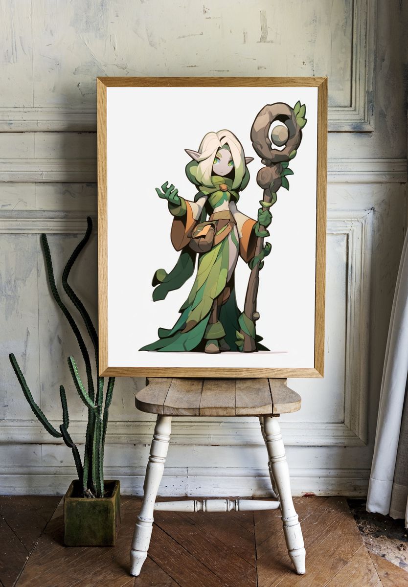 Forest Elf Character Illustration Poster. room preview