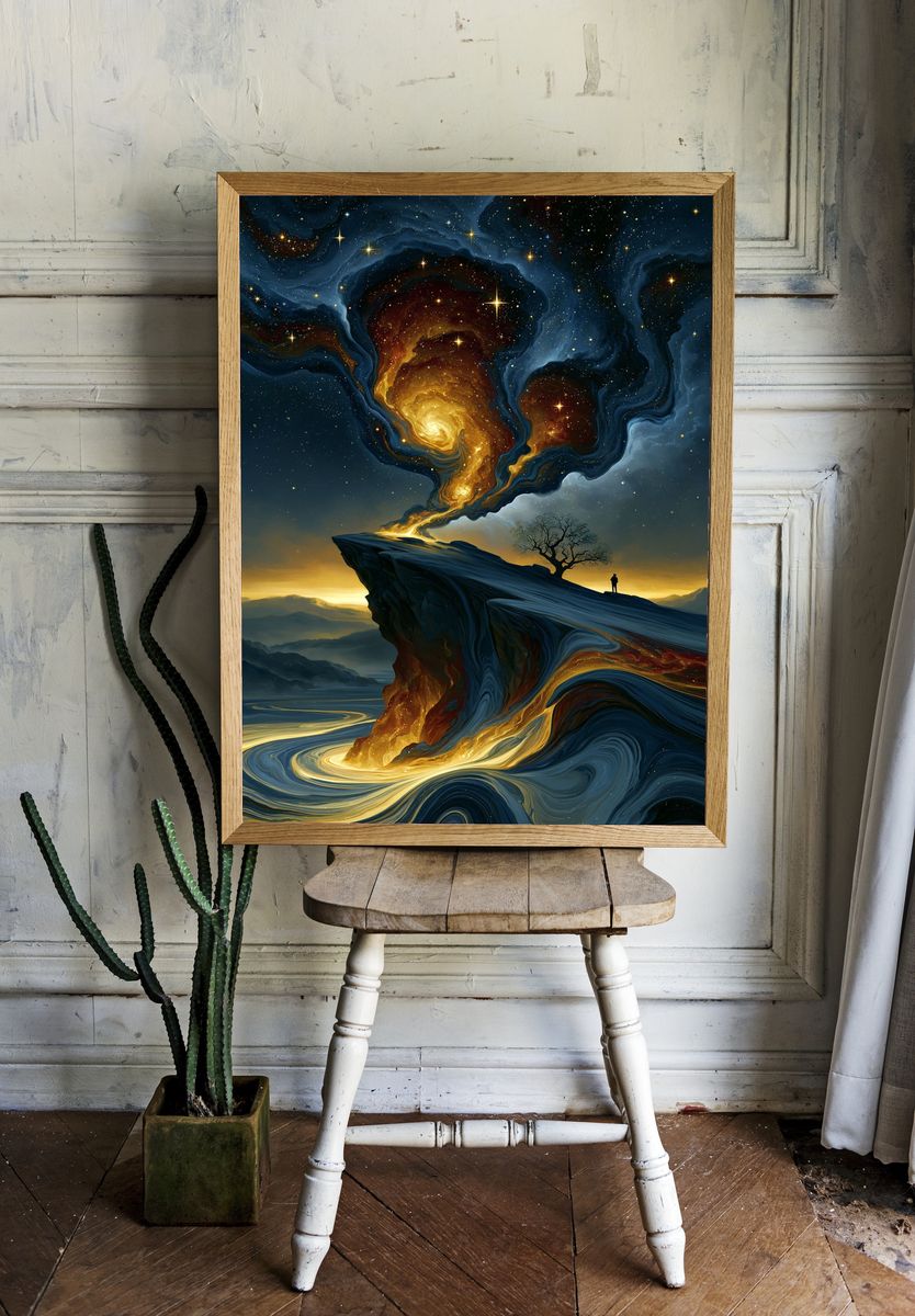 Cosmic Cliff Dreamscape Poster. room preview
