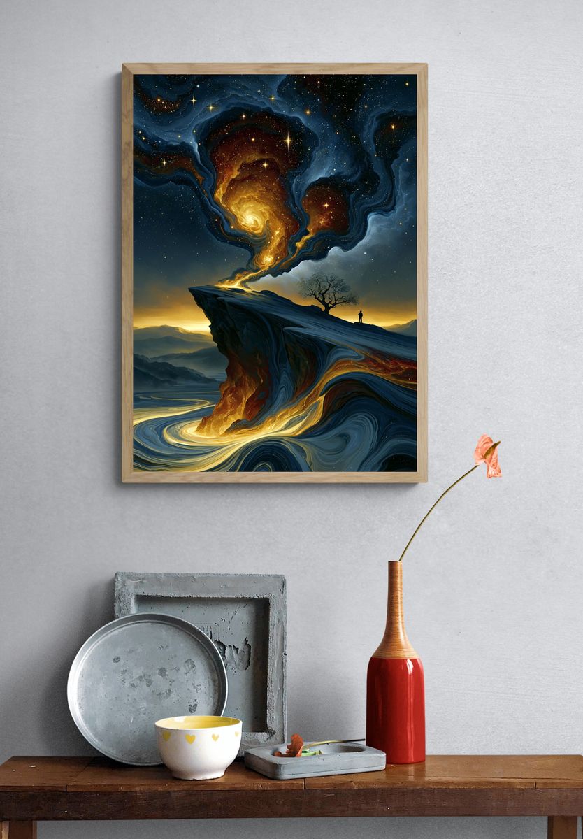 Cosmic Cliff Dreamscape Poster. — room view 3