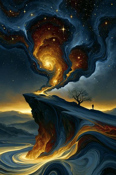 Cosmic Cliff Dreamscape Poster.