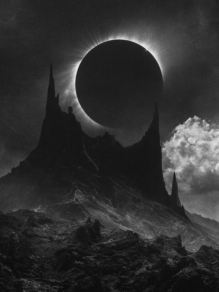 Eclipse Over Dark Peaks Print. poster detail