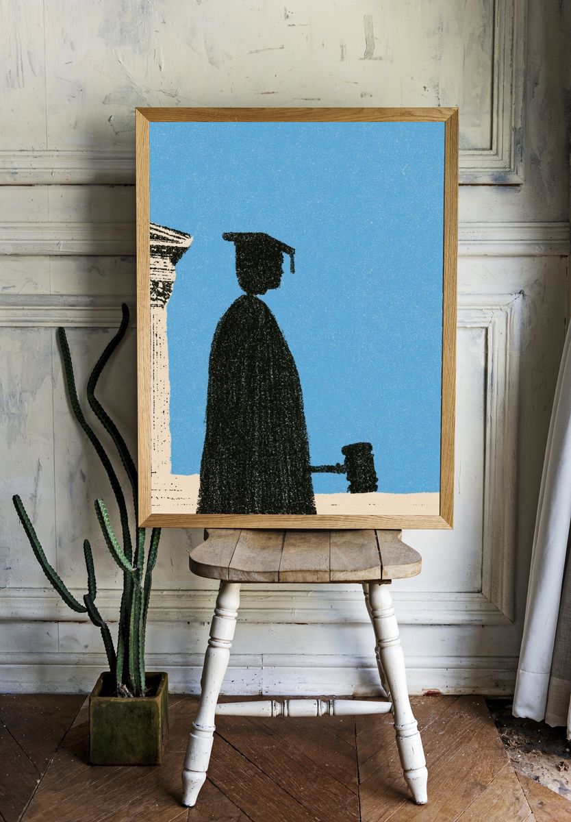 Graduation Silhouette Illustration Poster. — room view 1