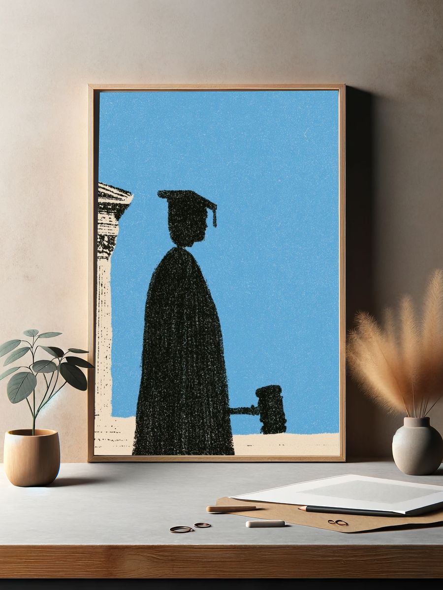 Graduation Silhouette Illustration Poster. — room view 2
