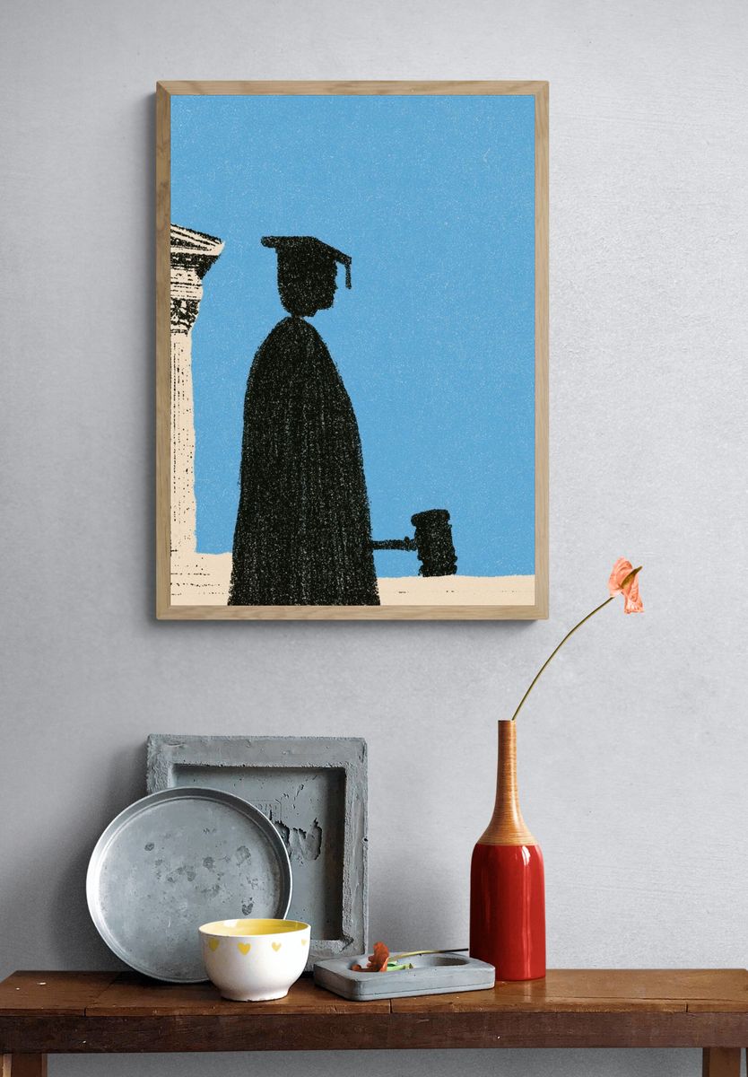Graduation Silhouette Illustration Poster. — room view 3