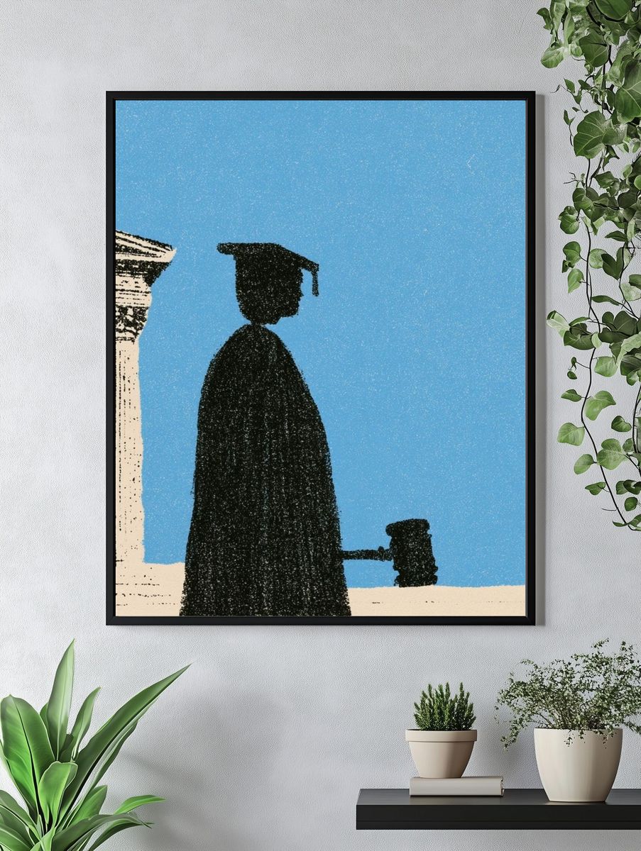 Graduation Silhouette Illustration Poster. — room view 4