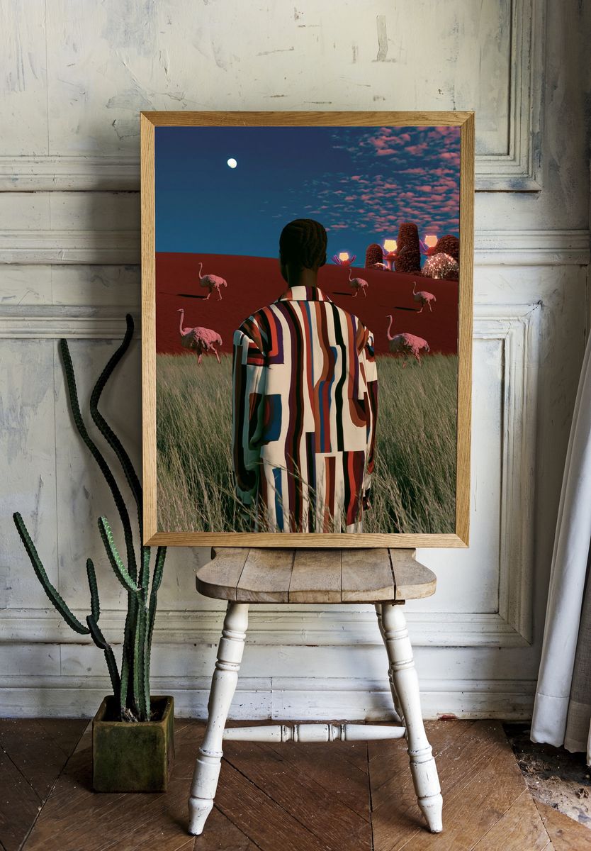 Surreal Desert Figure Poster. room preview