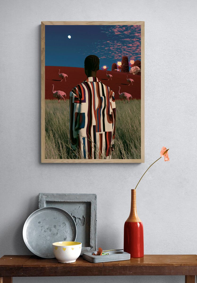 Surreal Desert Figure Poster. — room view 3