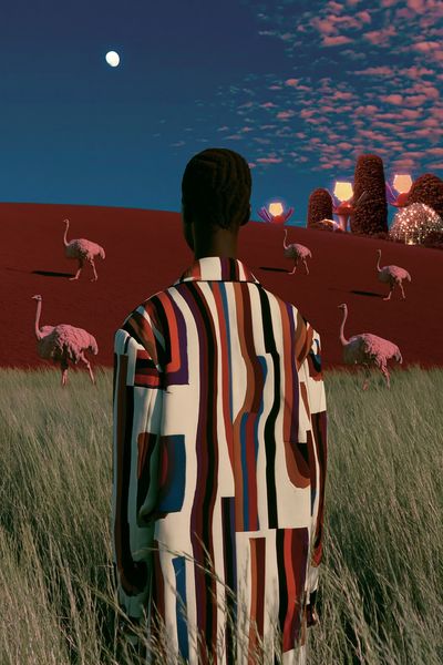 Surreal Desert Figure Poster. poster