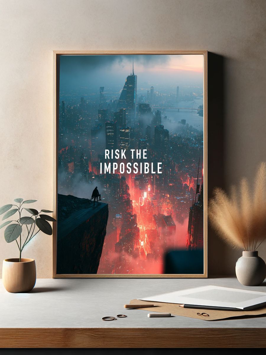 Risk the Impossible Cityscape Poster. — room view 2