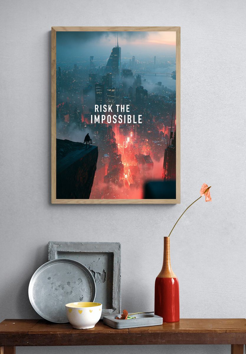 Risk the Impossible Cityscape Poster. — room view 3