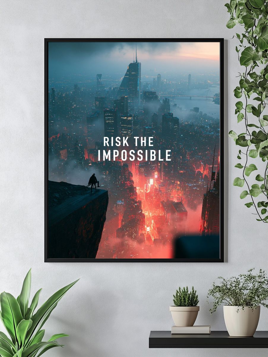 Risk the Impossible Cityscape Poster. — room view 4