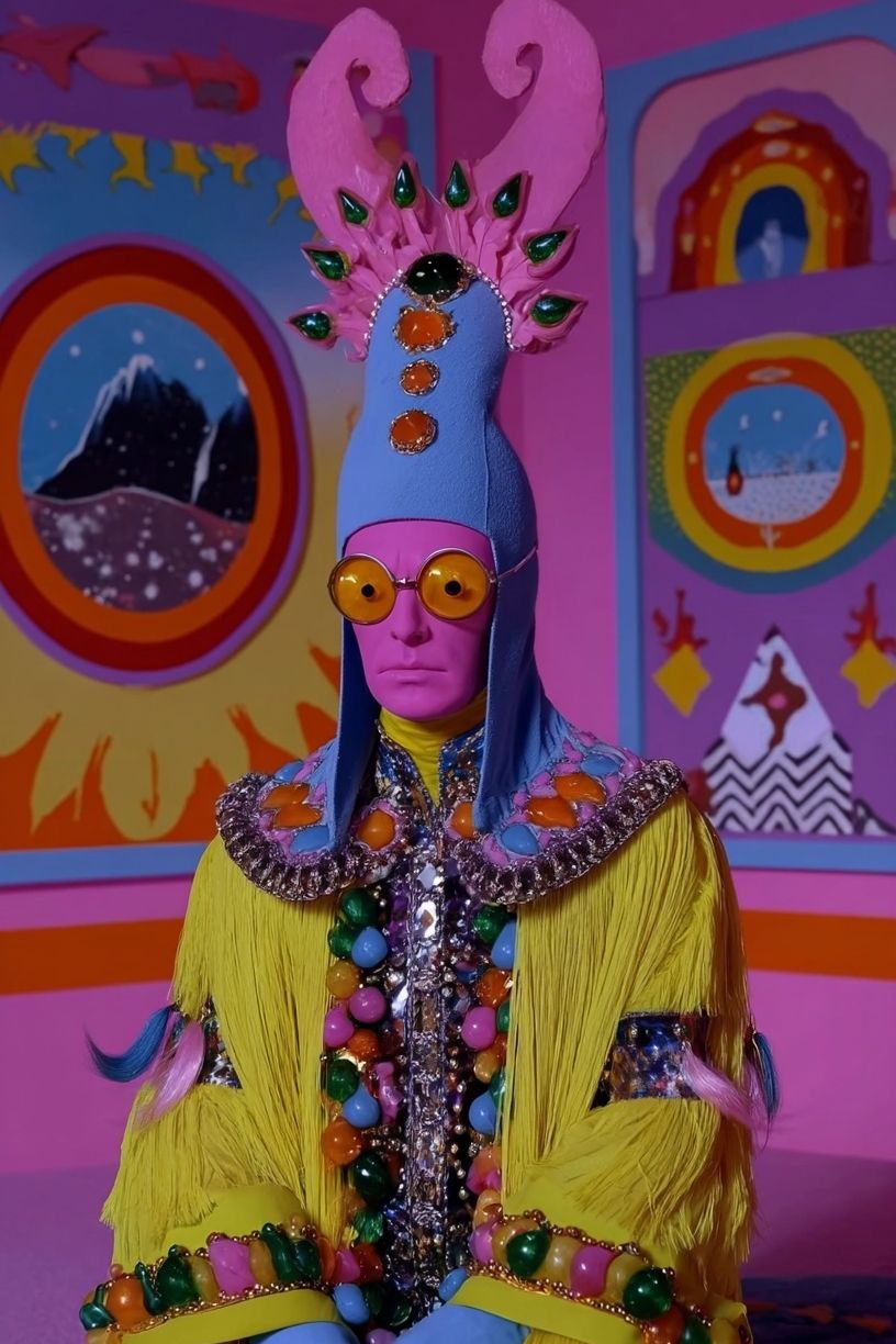 Psychedelic Costume Portrait Print. poster detail