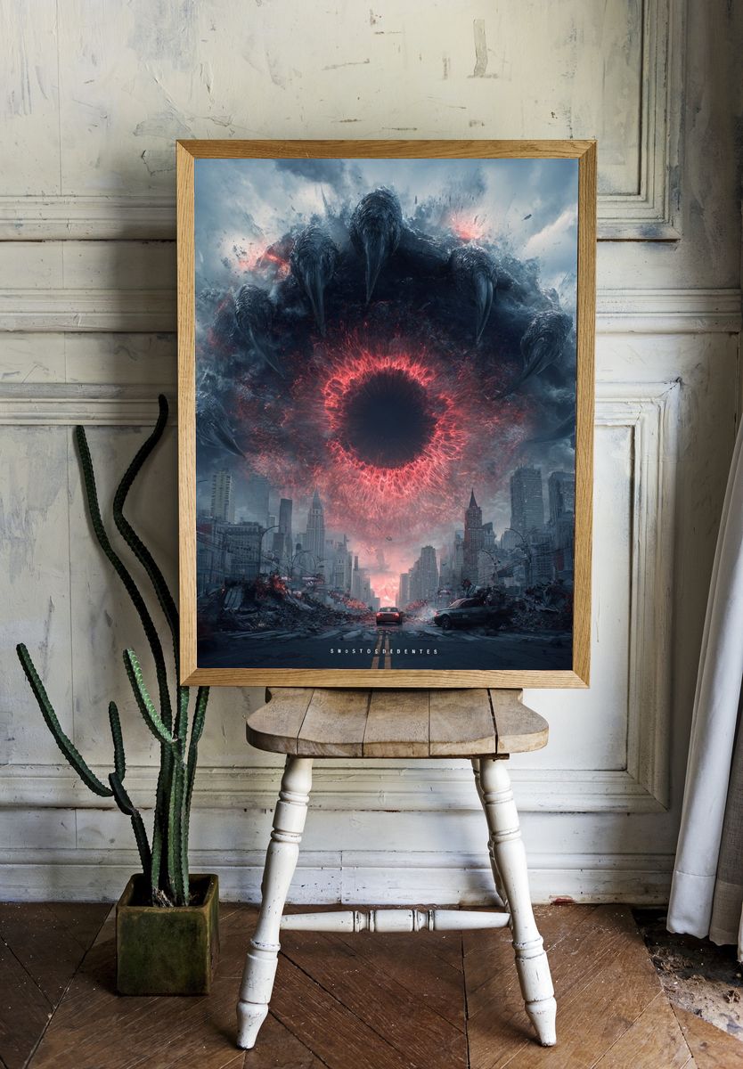 Apocalyptic Eye Over City Poster. room preview