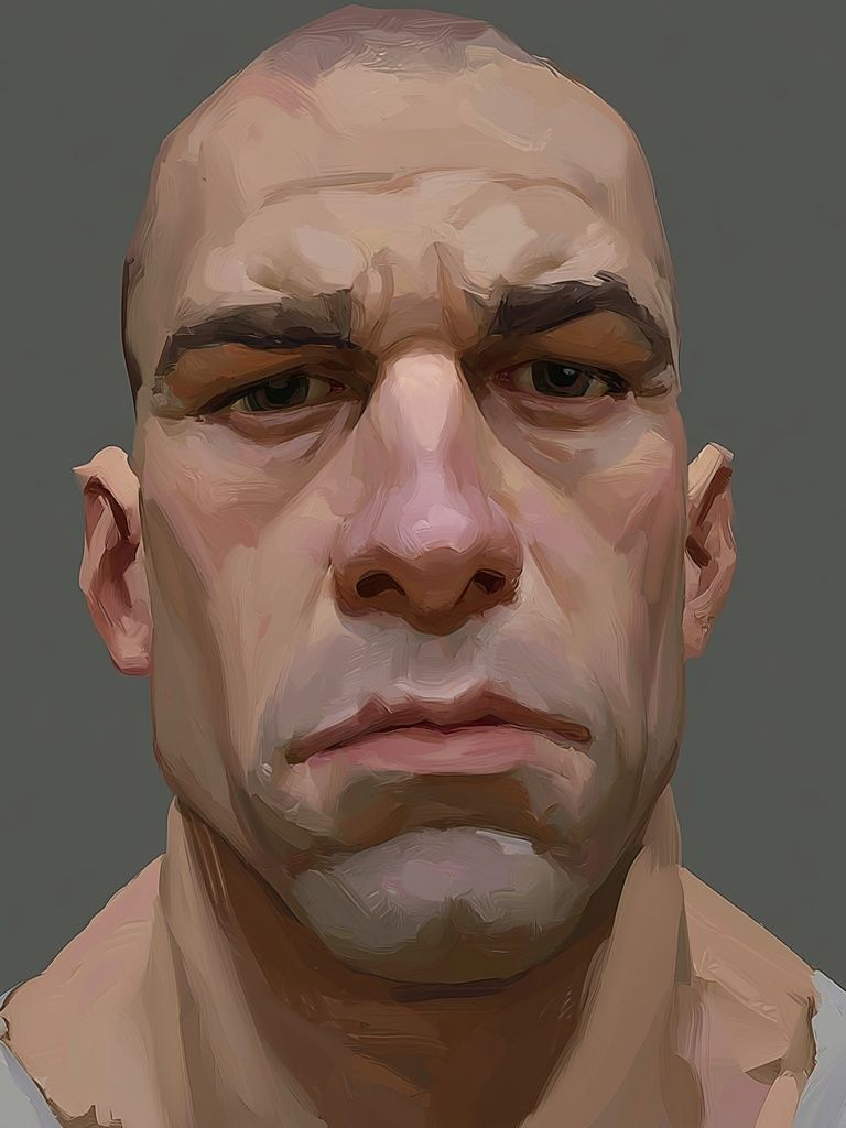 Intense Male Portrait Illustration Poster. poster detail