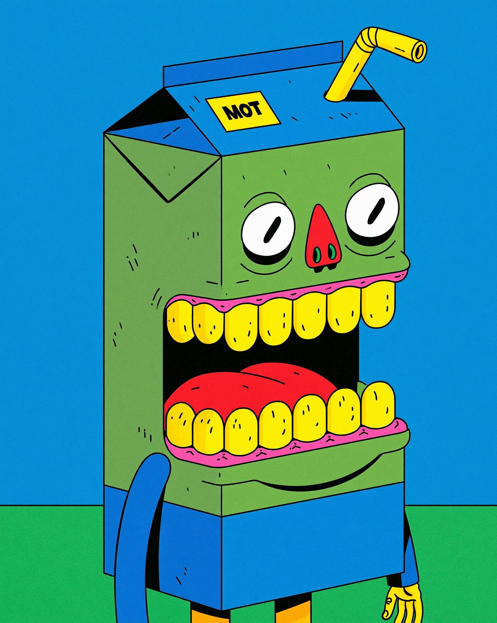Cartoon Monster Box Illustration Poster. poster — illustration art