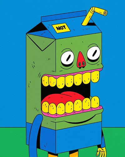 Cartoon Monster Box Illustration Poster. poster