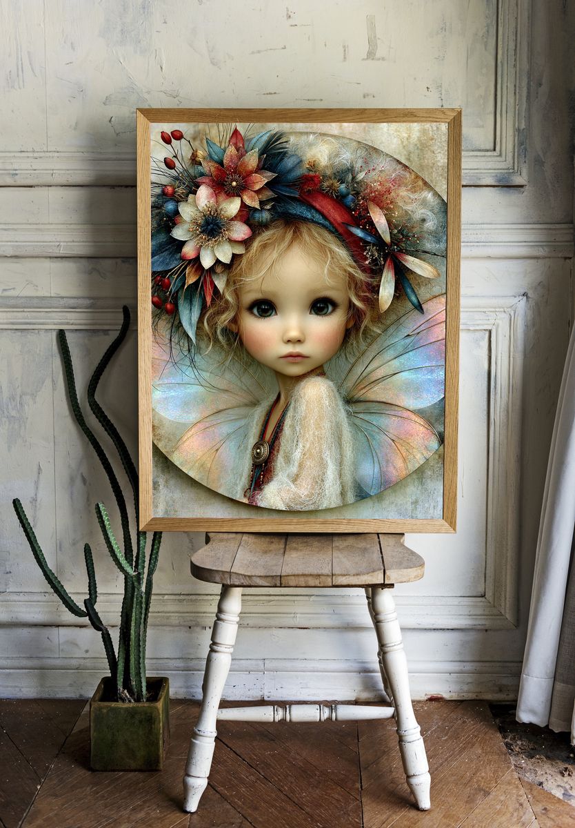 Fairy Doll Portrait Illustration Poster. — room view 1