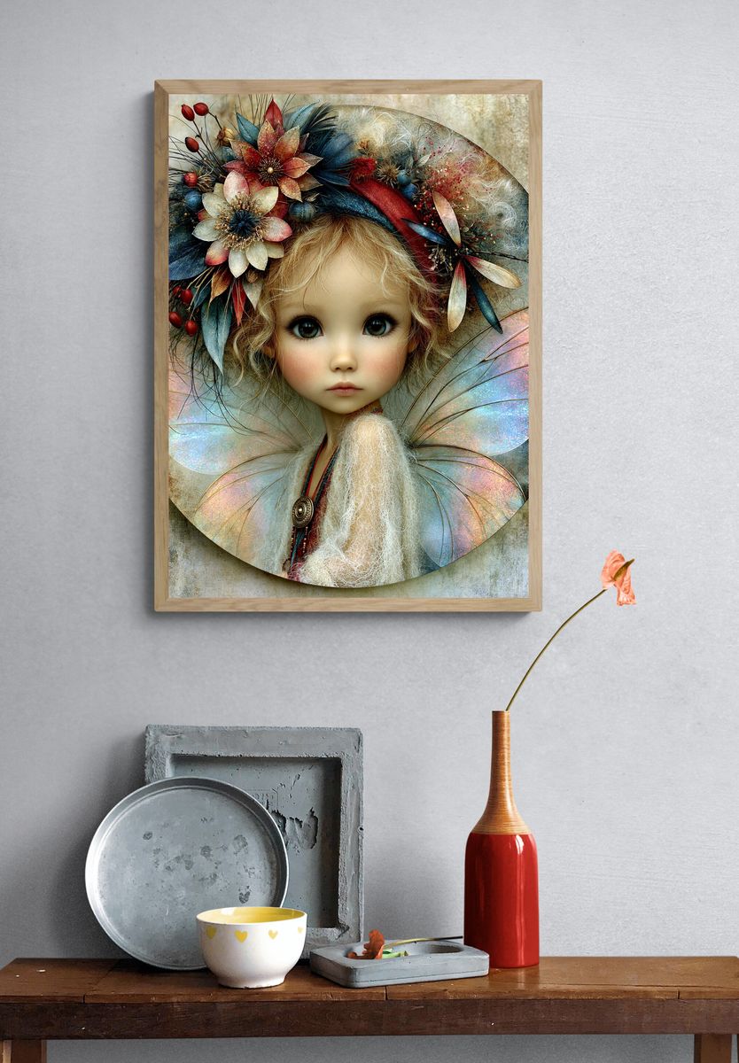 Fairy Doll Portrait Illustration Poster. — room view 3