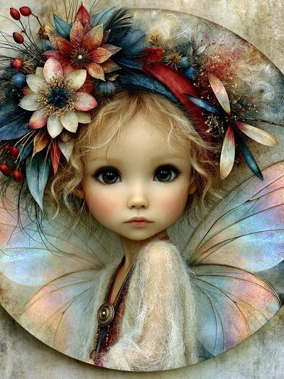 Fairy Doll Portrait Illustration Poster. poster