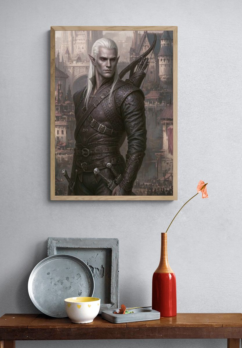 Elven Warrior Fantasy Print. — room view 3