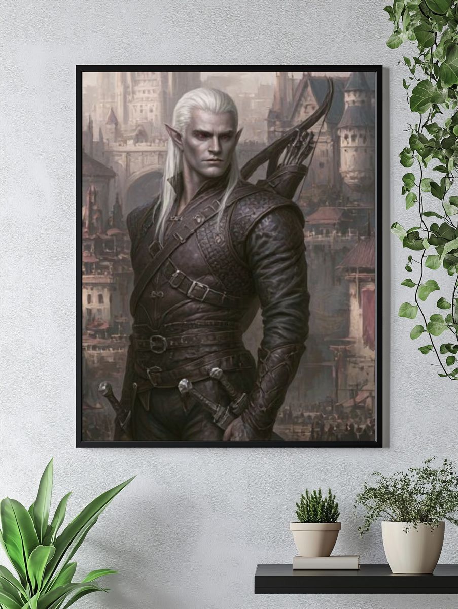 Elven Warrior Fantasy Print. — room view 4