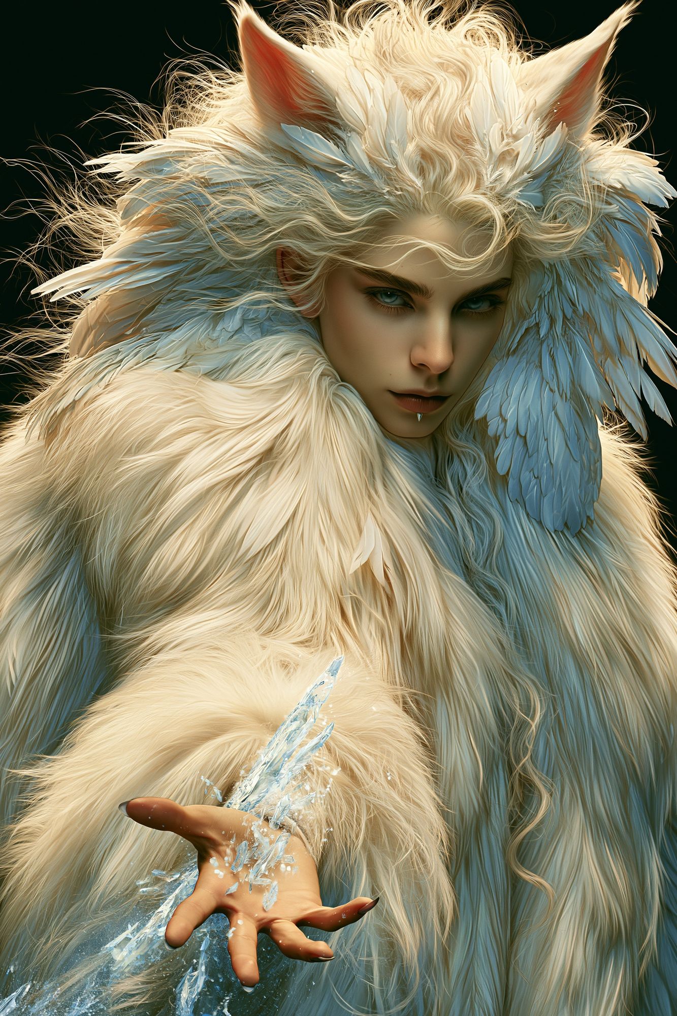 Frosted Fox Spirit Portrait Poster. poster detail