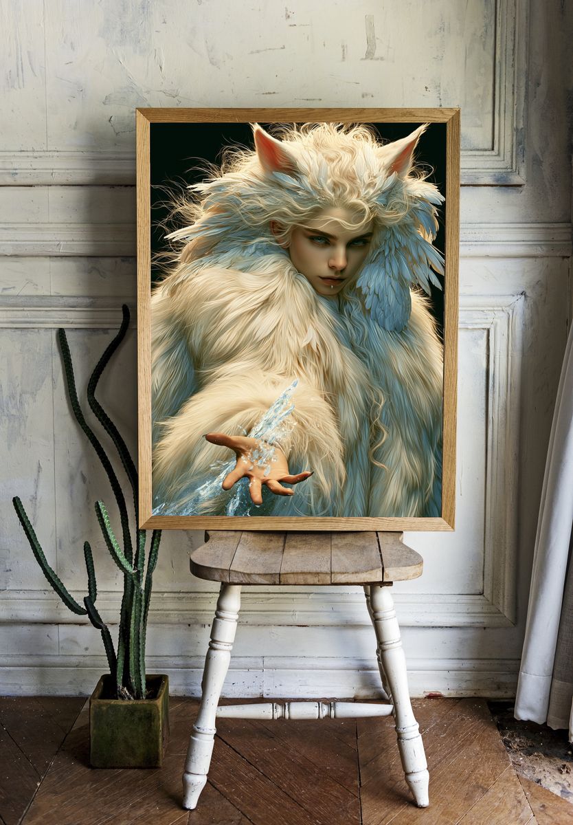 Frosted Fox Spirit Portrait Poster. — room view 1