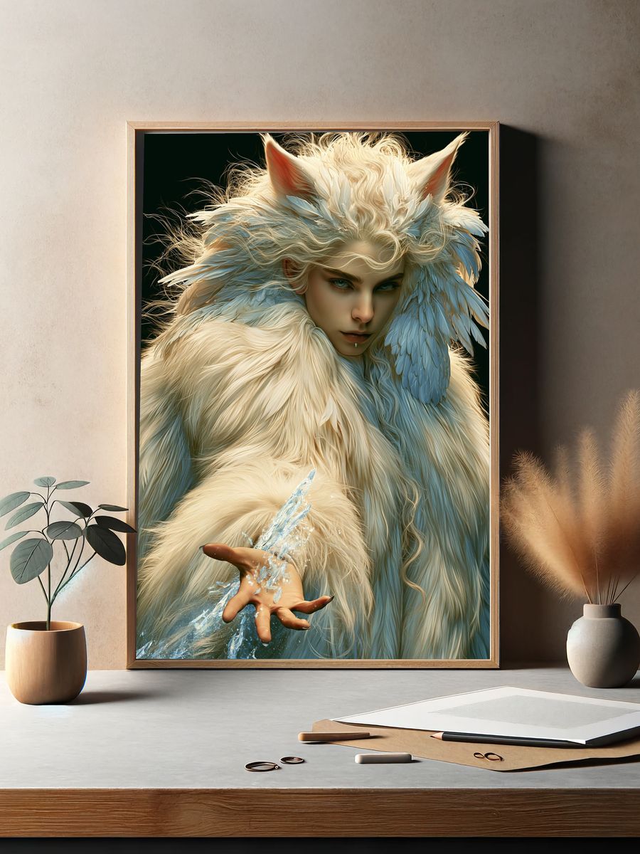 Frosted Fox Spirit Portrait Poster. — room view 2