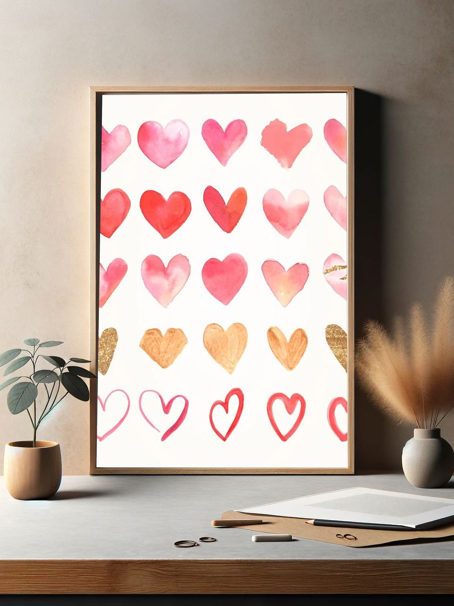 Cozy Girl with Plants Illustration Poster. — room view 2