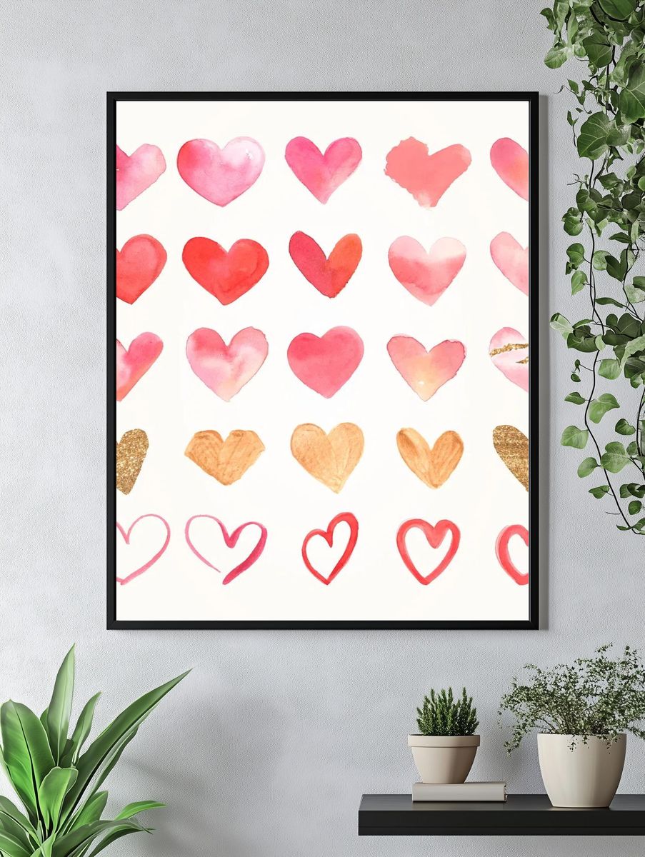 Cozy Girl with Plants Illustration Poster. — room view 4