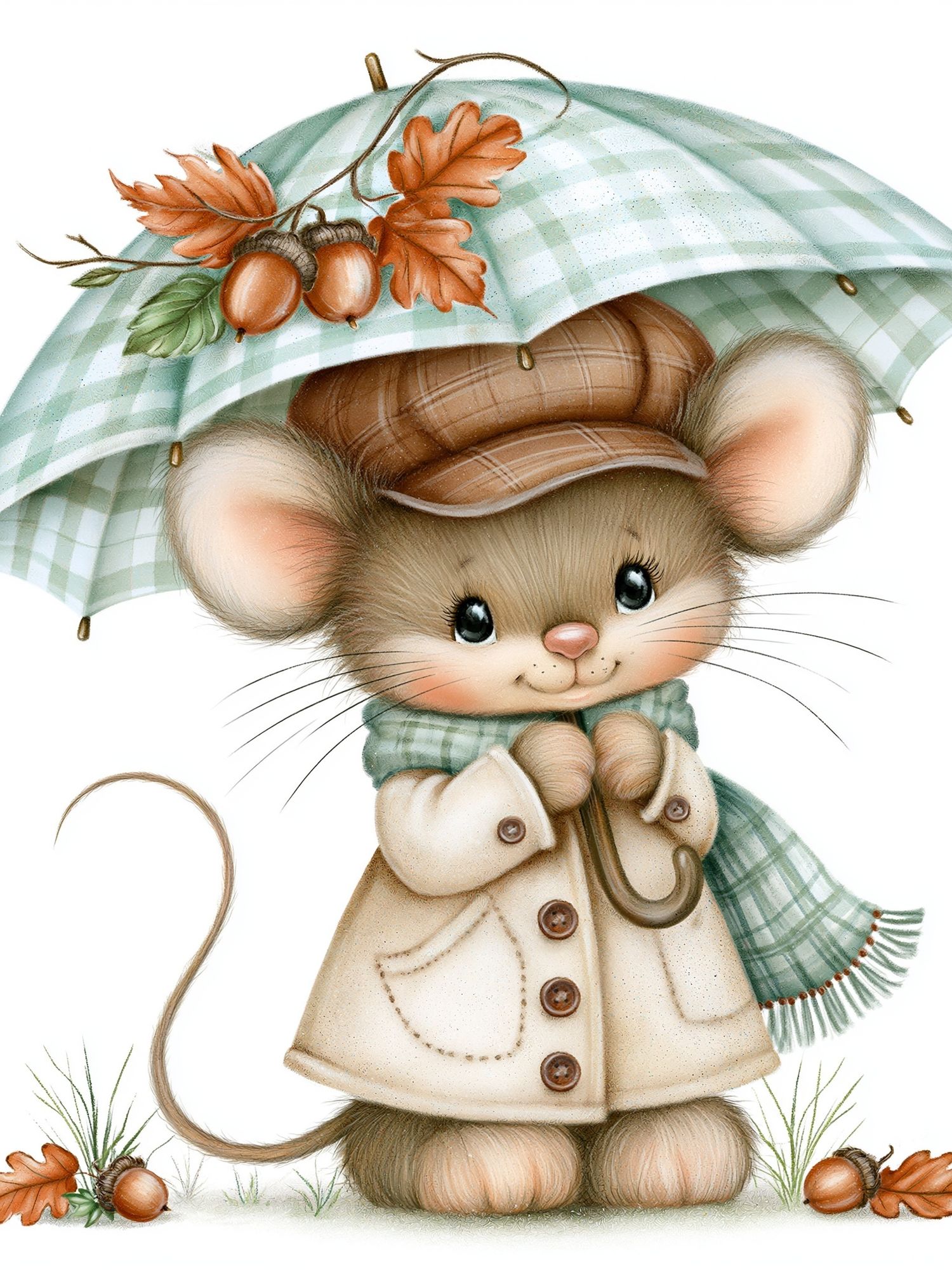 Autumn Mouse Illustration Poster. poster — illustration art
