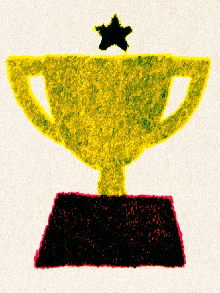 Trophy Silhouette Abstract Print. poster — illustration art