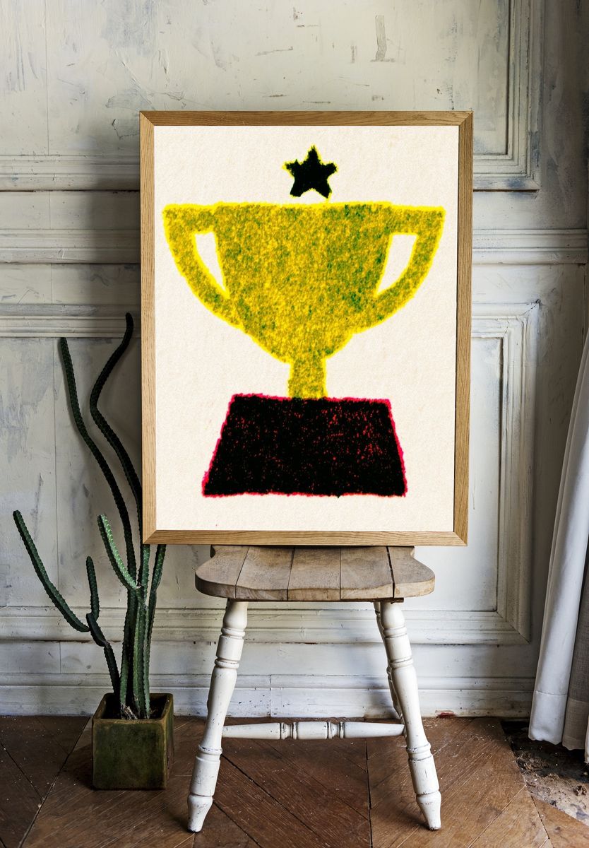Trophy Silhouette Abstract Print. — room view 1