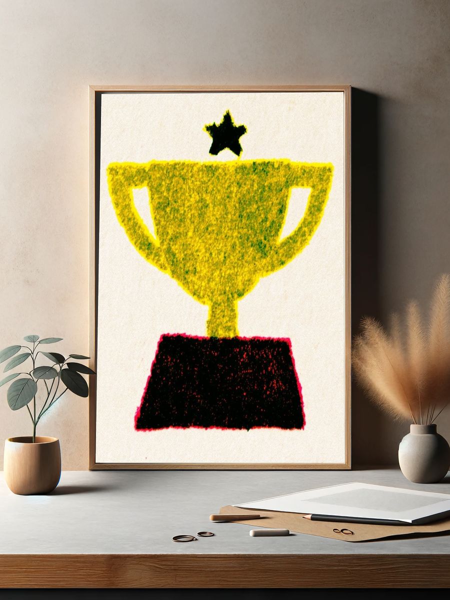 Trophy Silhouette Abstract Print. — room view 2