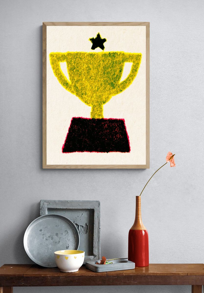 Trophy Silhouette Abstract Print. — room view 3