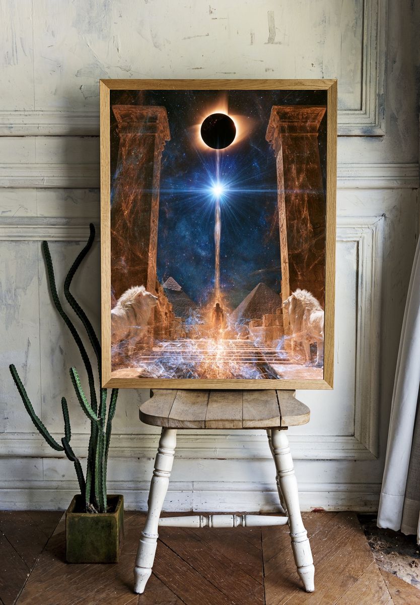 Celestial Eclipse Temple Print. — room view 1