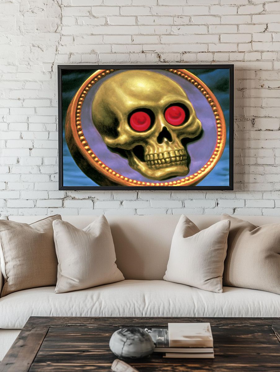Golden Skull Fantasy Print. — room view 1