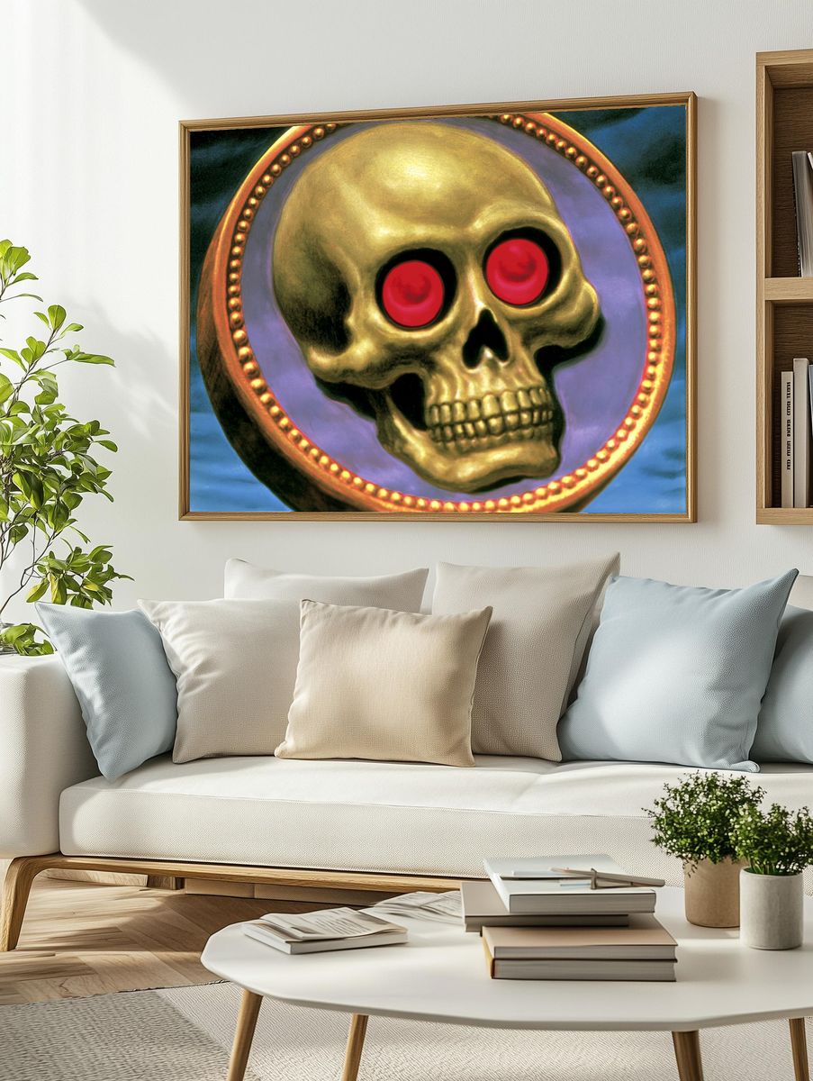 Golden Skull Fantasy Print. — room view 2