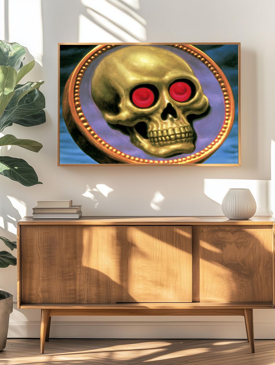 Golden Skull Fantasy Print. — room view 3