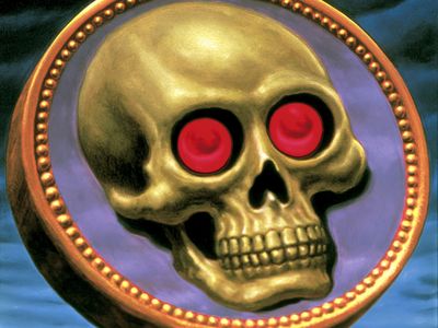 Golden Skull Fantasy Print.