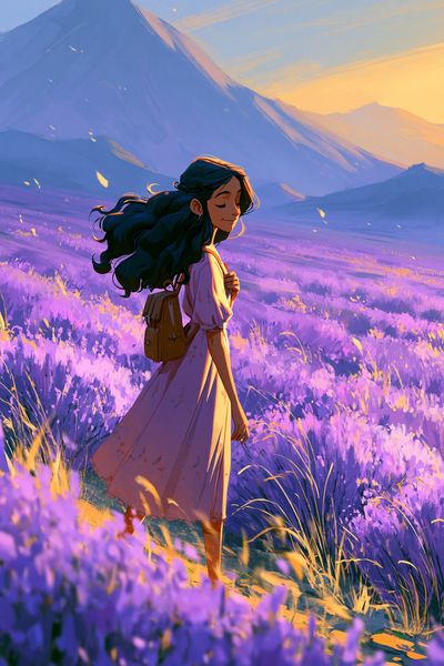 Lavender Mountain Wanderer Print.
