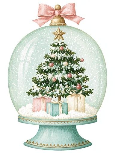 Christmas Snow Globe Illustration Poster. poster — illustration art