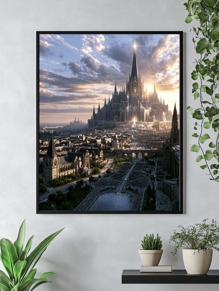 Fantasy Castle Cityscape Poster. — room view 4