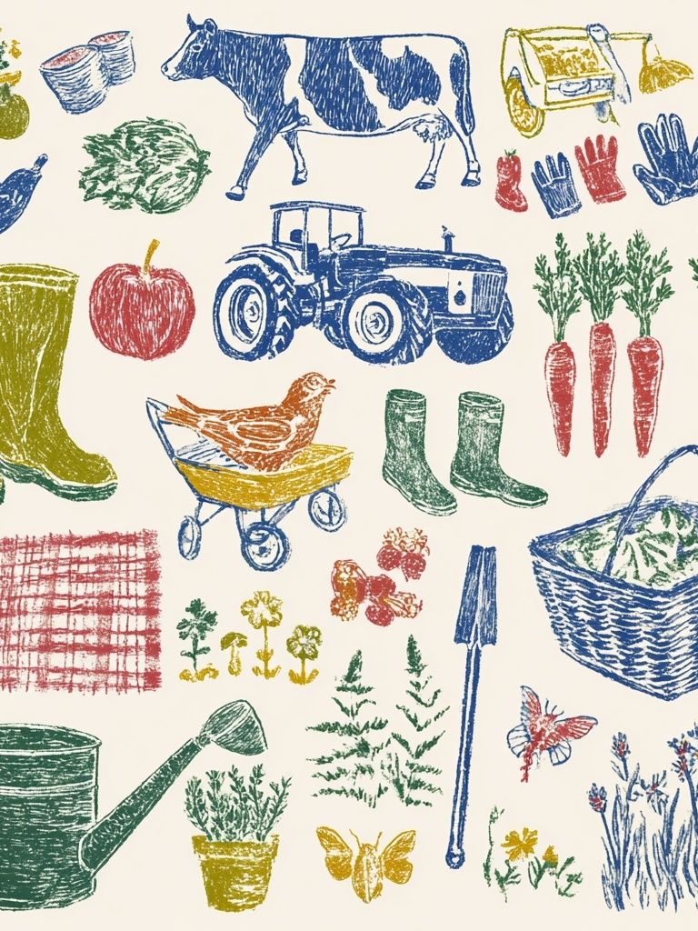 Garden Tools Illustration Poster. poster — illustration art