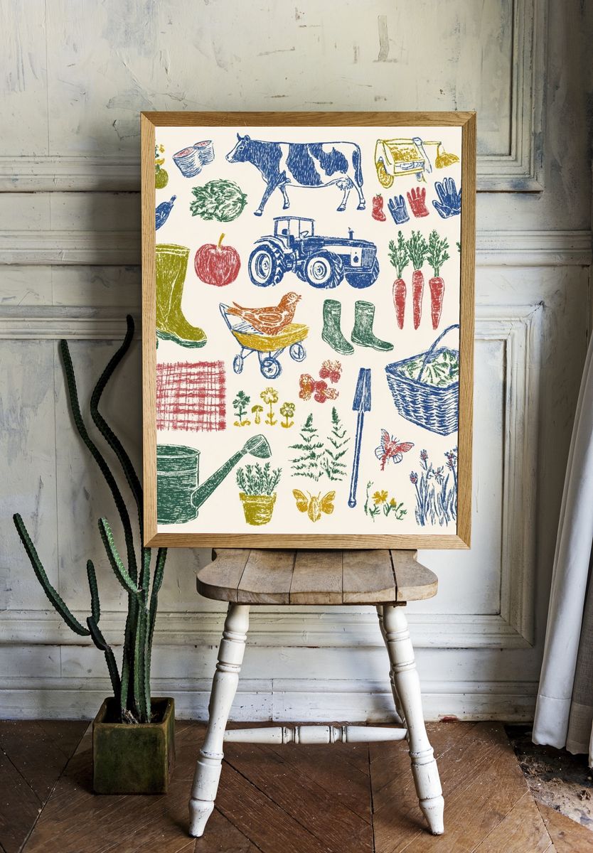 Garden Tools Illustration Poster. room preview